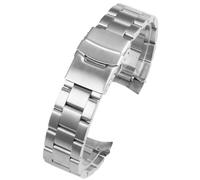 Watch Band Replacement For Seiko Model 4R36-04Y0, Srp773, Srp775, Srp777, Srp779 Curved Connectors Oyster 22mm (Silver)
