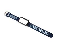 Watch Band Silicone, Guard of the Bumper of the Breathable Fashion Watches for Exercise (Dark Blue White and Black Case)
