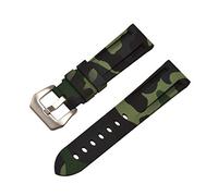 Watch Band Silicone Strap Army Green Camouflage Sport Diving TPU Rubber Replacement 22mm