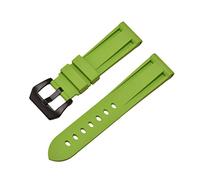 Watch Band Silicone Strap Green Sport Diving TPU Rubber Wristband Replacement Black Buckle 22mm