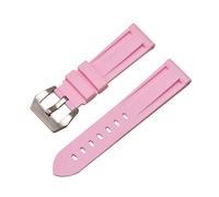 Watch Band Silicone Strap Pink Sport Diving TPU Rubber Wristband Replacement 22mm
