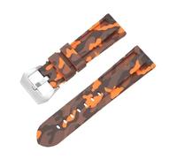 watch band Silicone Watch Band 20mm Rubber Bracelet Universal Quick Release Replacement Strap Sports Soft(Camo Orange,24mm)