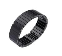 Watch Band Stainless Steel Elastic Watch Strap Quick-release Unisex Compatible With 18mm 20mm 22mm Watches(Black,22MM_L)