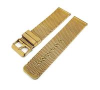 Watch Band Stainless Steel Mesh Woven Strap 18mm 20mm 22mm 24mm Width Pin Buckle Unisex Watch Replacement Suitable For Smart Or Traditional(Gold,20mm)