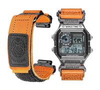 Watch Band Strap for Casio DW-H5600 AE-1000W AE-1100W AE-1200 AE-1300 AE-1500WH A158WA A-159WA A168W B650 B640,18mm Leather Hook & Loop Casio strap