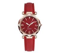 Watch Band Watch Strap Ladies Watch Women's Watch Middle School Student Belt Watch Stone (Red, One Size)