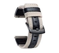 Watch Bands Classic Canvas Fabric with Genuine Leather Hybrid Watch Straps Replacement Wristband with Black buckle 18/20/22mm