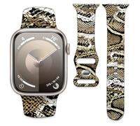 Watch Bands Compatible with Apple Watch Band 38mm 40mm 41mm 42mm 44mm 45mm, Soft Silicone Replacement Strap with Classic Clasp for iWatch Series SE 8 7 6 5 4 3 2 1 Utral for, Python Skin Design, 38/40
