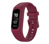 Watch Bands For Garmin vivosmart 5 Bracelet Integrated Strap Color Adjustable Silicone Replacement Strap for Men Women Texture Wristband Buckle Bracelet Band Case Cover (wine red)