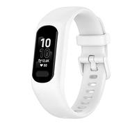 Watch Bands For Garmin vivosmart 5 Bracelet Integrated Strap Color Adjustable Silicone Replacement Strap for Men Women Texture Wristband Buckle Bracelet Band Case Cover (white)