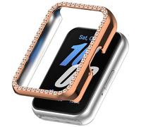 Watch Bands Watch Straps Screen Protector Case PC Diamond Inlaid Case for (Sam-sung) Galaxy Fit 3 SM-R390 Protective Case Frame Dustproof Watch Half Cover Case for (Sam-sung) Galaxy Fit 3