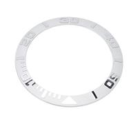 Watch Bezel, Embossed Digit Replacement Accessory Wear Resistant Bezel Insert Ceramic for Watch Store (Silver)