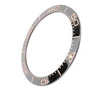 Watch Bezel, Replacement Parts Fashionable Ceramic Watch Bezel Insert Professional for Watchmaker for Home (Rose Font Black Background)