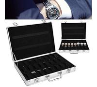 Watch Box for Men, 24 Grids Aluminum Alloy Watch Suitcase, Watch Display Storage Box, Watch Organizer Case, Locking Jewelry Watches Holder, Jewelry Box