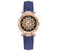 Watch Bracelet Dial Ladies Strap SetGift Star Quartz Women's Watch No Battery Watches Women (Blue, One Size)