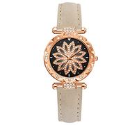 Watch Bracelet Dial Ladies Strap SetGift Star Quartz Women's Watch Talking Watches for The Blind Women (Rose Gold, One Size)
