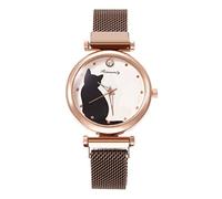 Watch Buckle with Women's Magnet Fashion Alloy Women's Watch Expandable (Coffee, One Size)