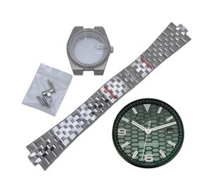 Watch Case Kit with Dial for Rolex Datejust/Royal Oak/Tissot PRX | Hands Stainless Steel Sapphire Crystal Fit NH35 Movement DIY Set Men Women