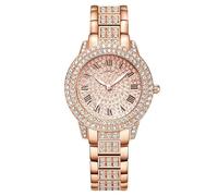 Watch Case Women Casual Metal Analog Quartz Watch Ms. Wristwatch Clock Business Date Casual Watch Men's Watches Face (Rose Gold, One Size)