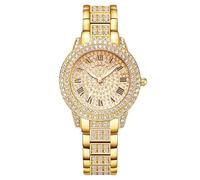 Watch Case Women Casual Metal Analog Quartz Watch Ms. Wristwatch Clock Business Date Casual Watch Men's Watches Face (Gold, One Size)