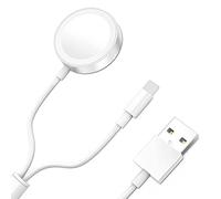 Watch Charger 2 in 1 Charging Cable Portable 6.5 ft Compatible with Apple Watch 7/SE/6/5/4/3/2/1 iOS 6.0 & Phone 13/12/11/Pro/Max/XR/XS/XS Max/X&Pad Series.