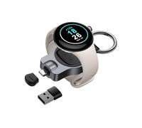 Watch Charger for Google Pixel Watch 3/2, Rotatable USB C & USB A Travel Charger for Fitbit Ace LTE, Fitbit Versa 4/3, Fitbit Sense 2/1, Portable Cordless Charger with Keychain, SwanScout 510G2