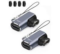 Watch Charging Adapter, AIYEEN USB C Female to Male Adapter Charging Port Compatible with Garmin Fenix 7/7S/7X/6/6X/6S, etc., Type-C Right Angle Watch Charger with Anti-lost Buckle (Right)