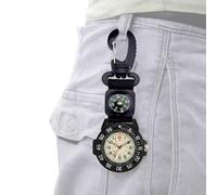 Watch Compass, Clip On Carabiner Watch, Waterproof Glow in the Dark Compass for Survival Women Men Outdoor Climbing Hunting Camping Running