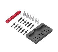 Watch Crown Tube Removal Tool, Professional Watch Repairing Accessory Remover, with 18 Accessories and Red Handle, for Tightening or Loosening Balancing Arbor Bolts, Assembling or