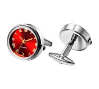 Watch Cufflinks for Men: Fashion Round Analog Quartz Real Working Watch Cufflinks Pair Business Dress Roman Numerals Watch Cuff Links Gift for Him