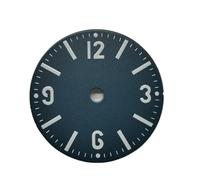 Watch Dial 28.5mm Matte Faces White Black Color Lume Green for NH34 Movement Printing Hour Indices with lume(Matt Blue)
