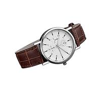 Watch Dial Belt Men's Calendar Roman Strap Scale Men's Watch World Time Watch (Brown, One Size)