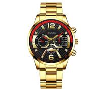 Watch Digital Fashion Sport Men's Stainless Steel Case Steel Band Quartz Analog Wrist Watch Couple Watch Set (I, One Size)