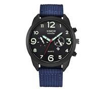 Watch Digital Men Creative Three Eyes Hands Trendy Dial Men's Strap Six Outdoor Nylon Watch Men's Watch Snzg11j1 (Blue, One Size)