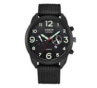 Watch Digital Men Creative Three Eyes Hands Trendy Dial Men's Strap Six Outdoor Nylon Watch Men's Watch Snzg11j1 (Black, One Size)