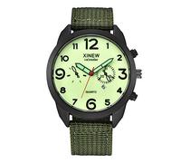 Watch Digital Men Creative Three Eyes Hands Trendy Dial Men's Strap Six Outdoor Nylon Watch Men's Watch Snzg11j1 (Green, One Size)