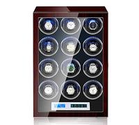 Watch Display Box Automatic Watch Winder for 12 Watches with LED Lighting and Touch Screen LCD Digital Display Japanese Motor Large Capacity Storage Case Fit Lady and Man W