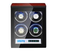Watch Display Box Watch Winder for 4 Automatic Watches Watches Display Box with LCD Touch Screen Japanese Silent Motors Adjustable Watch Pillow Built-in LED Illumination Fit Lady a