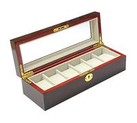 Watch Display Case, Modern Creative Wood Watch Box Organizer Display Case Holder Jewelry Showcase With Clear Top Metal Lock Mens Watch Box