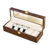 Watch Display Case, Modern Wood Watch Box Organizer 10 Slot Watch Display Case Jewelry Showcase With Clear Top Metal Lock Mens Watch Box