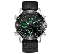 Watch Dogs Hat New Men's Watch Nylon Strap Function Display Sports Electronic Watch (A, 4.6x4.6CM)