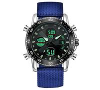 Watch Dogs Hat New Men's Watch Nylon Strap Function Display Sports Electronic Watch (C, 4.6x4.6CM)