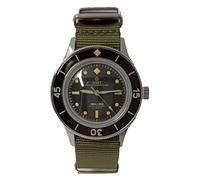 WATCH EXPERIMENTAL UNIT Sea Wolf Army Steel Automatic Green Black Military Fabric Men's Mitt Watch, silver, Strap