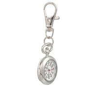 Watch Fob Watch Metal Quartz Watch Keychain Clip On Watch Keyring for Nurses Doctors Chefs Climbers Home Office Outdoor Use Silver