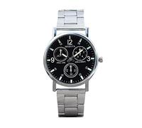 Watch for Men Easter Watch Blue Black Steel Noodles Glass Glow Fashion Men's Watch 30mm Watch Band (Black, One Size)