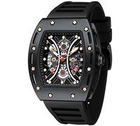 Watch for Men Mini Focus Brand Wristwatch Fashion Hollow Big Dial Luminous Waterproof Sport Analog Quartz Business Mens Watches Silicon Strap Dress Watch, D-All black, Quartz Watches