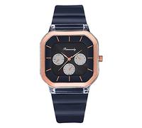 Watch for Women Analogue Watch Women Ladies Silicone Three Fashion Quartz Jelly Eye Women's Women's Step Counter for Sports Womens (Blue, One Size)