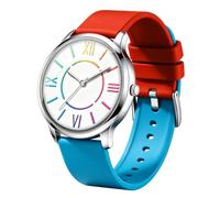 Watch for Women Big Face Colorful Dial Easy Reader Watch Waterproof Watch, Red/blue, 37mm, Casual watch