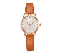Watch for Women Clearance,Women Cute Small Watch Easy Read Everyday Watch Fashionable Small Dial Female Watch PU Leather Analog Quartz Wrist Watch Personalised Gifts,Saffron,A5K96A