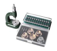 Watch Gemstone Setting Machine, Professional Watch Repair Tool Kit with 4 Needle Seats, 4 Needle Heads, Aluminum Alloy Watches Press Back Case Closer with 48 Dies, for Repair and Setting